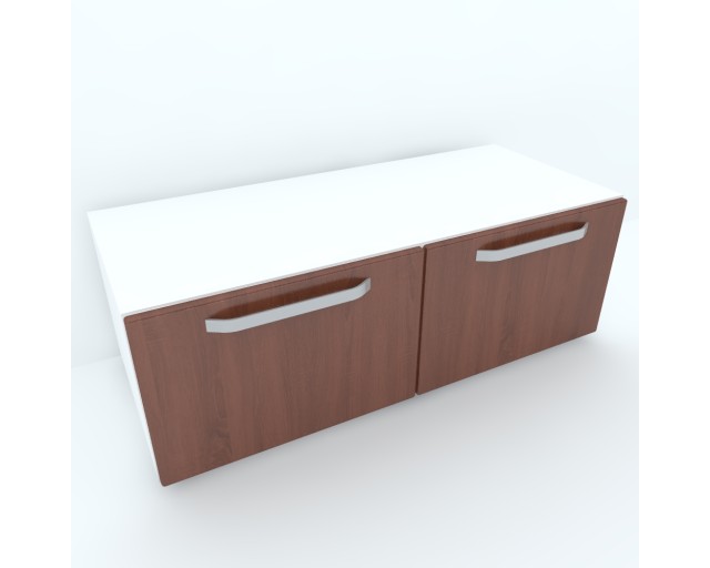 Armonia Comoda alba cu 2 sertare cu maner front MDF Cedru